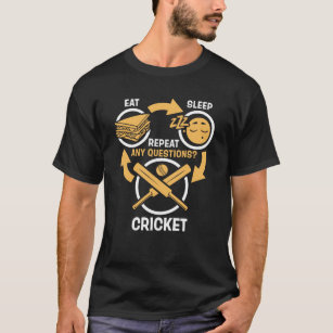 Eat Sleep Cricket Repeat - Funny Cricket T-Shirt