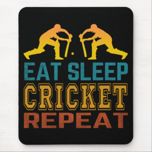 Eat Sleep Cricket Repeat Mouse Pad