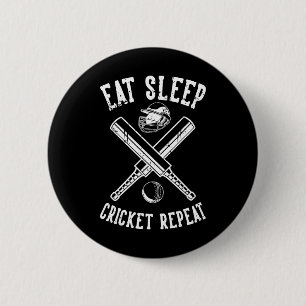 Eat Sleep Cricket Repeat T Cricket 6 Cm Round Badge