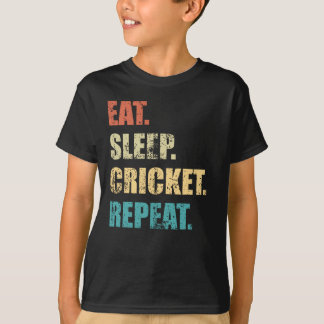 Eat sleep cricket repeat. T-Shirt