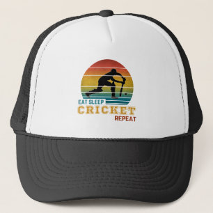 Eat Sleep Cricket Repeat  Trucker Hat