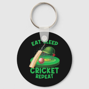 Eat Sleep Cricket Vintage Cricket Ll Game Field Po Key Ring