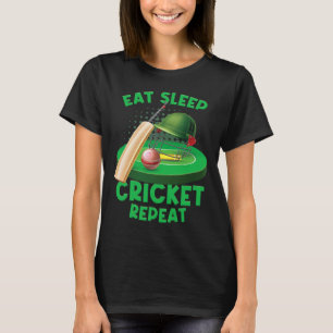 Eat Sleep Cricket Vintage Cricket Ll Game Field Po T-Shirt