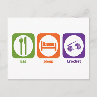 Eat Sleep Crochet Postcard