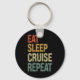 Eat Sleep Cruise Repeat Family Couple Beach Holida Key Ring