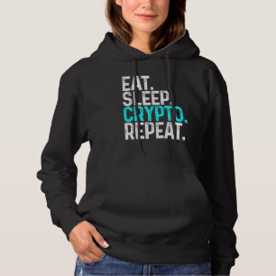 Eat Sleep Crypto Repeat Funny Cryptocurrency Block Hoodie