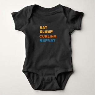 Eat Sleep Curling Repeat, Curling Fan Baby Bodysuit
