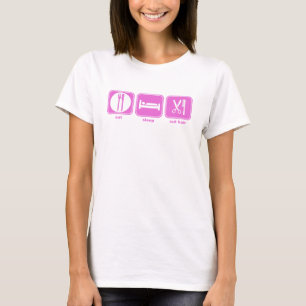eat sleep cut hair pink T-Shirt