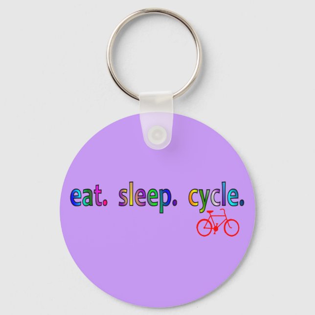 eat sleep cycle Bicycle Rider Gifts Key Ring (Front)