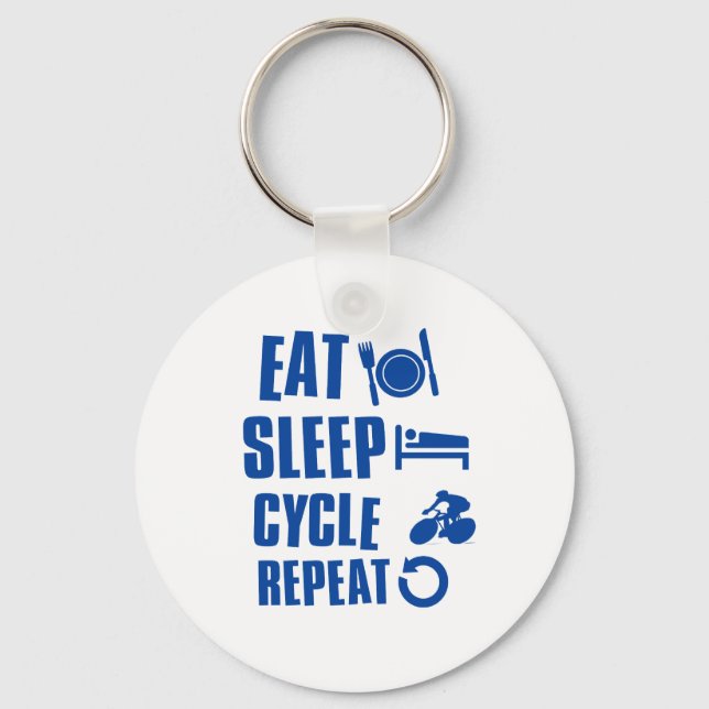 Eat sleep cycle key ring (Front)