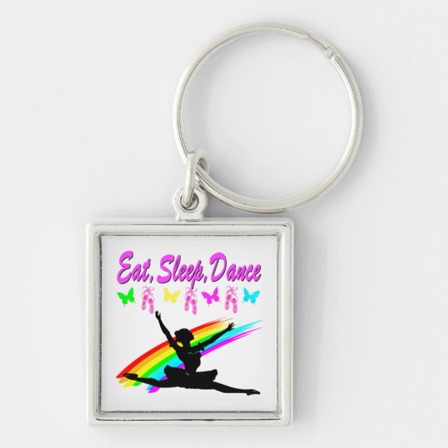 EAT, SLEEP, DANCE BALLERINA DESIGN KEY RING (Front)