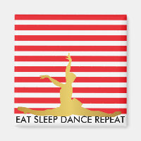 Eat Sleep Dance Repeat Red Stripes Ballerine