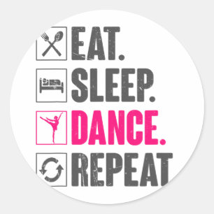 Eat Sleep Dance Repeat Vintage Dancing Gifts Dance Classic Round Sticker