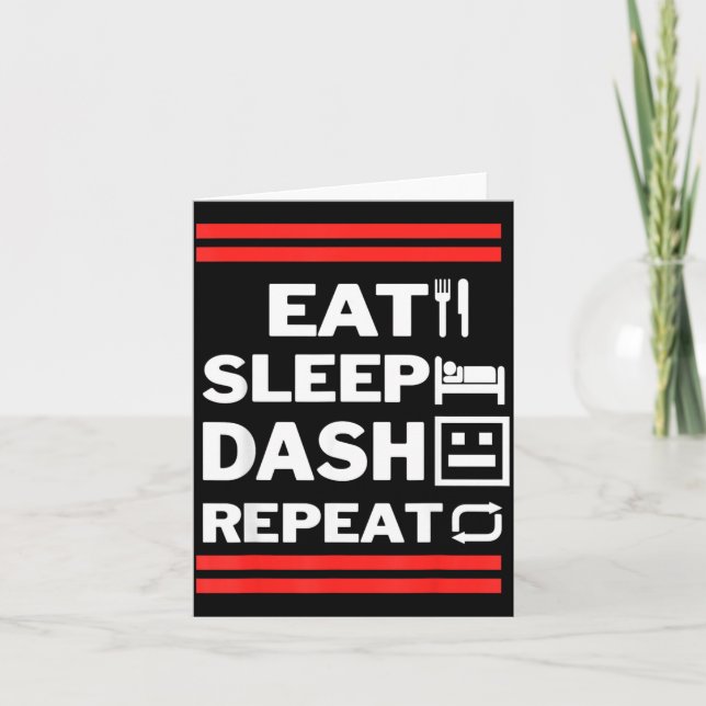 Eat Sleep Dash Repeat Video Game Card (Front)