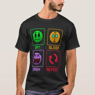 Eat Sleep Dash Repeat Video Game Geometry Gift For T-Shirt
