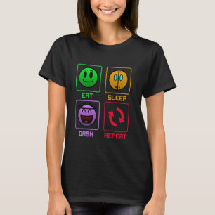 Eat Sleep Dash Repeat Video Game Geometry Gift For T-Shirt