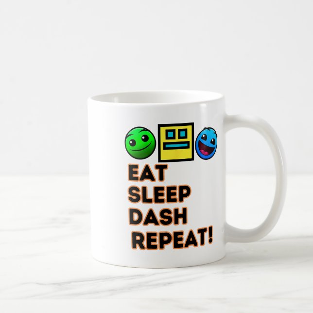 Eat Sleep Dash Repeat Video Game Geometry Video Ga Coffee Mug (Right)
