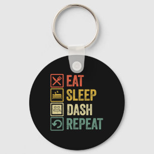 Eat Sleep Dash Repeat Video Game Geometry Video Ga Key Ring