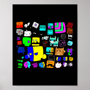 Eat Sleep Dash Repeat Video Game Geometry Video Ga Poster