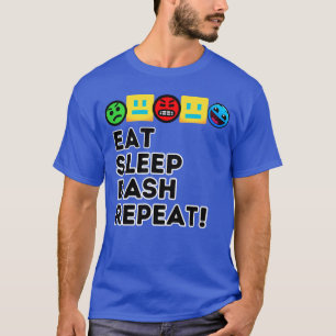 Eat Sleep Dash Repeat Video Game Geometry Video Ga T-Shirt