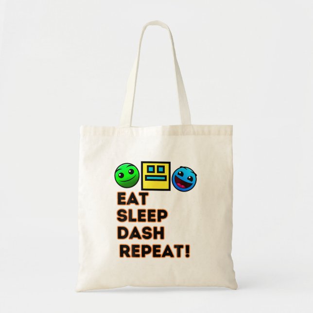 Eat Sleep Dash Repeat Video Game Geometry Video Ga Tote Bag (Front)