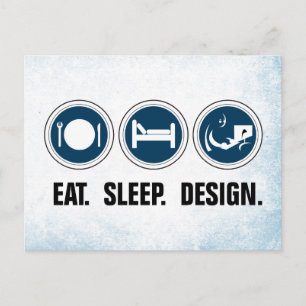 Eat Sleep Design Postcard