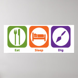 Eat Sleep Dig Poster