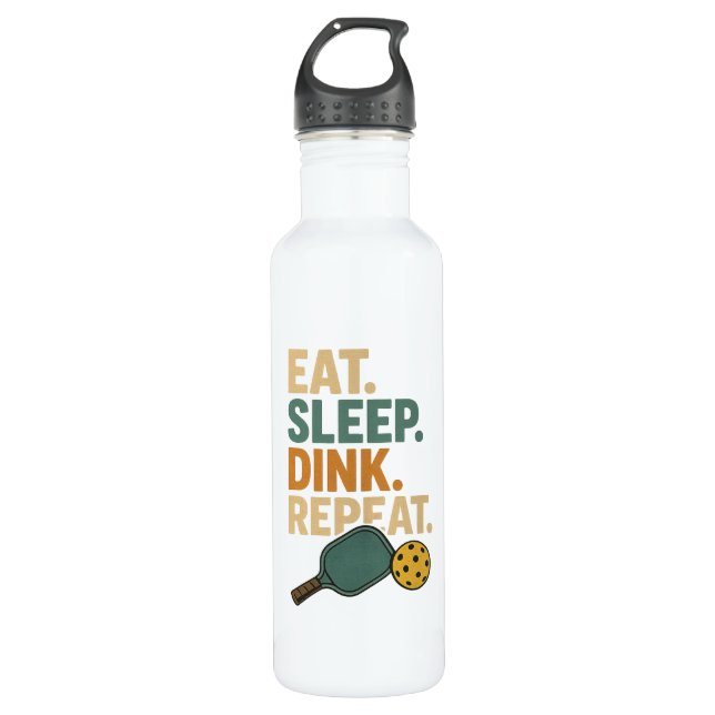 Eat. Sleep. Dink. Repeat.  710 Ml Water Bottle (Front)