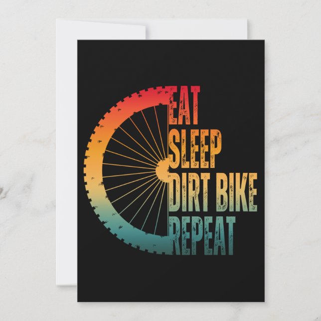 EAT SLEEP DIRT BIKE REPEAT INVITATION (Front)