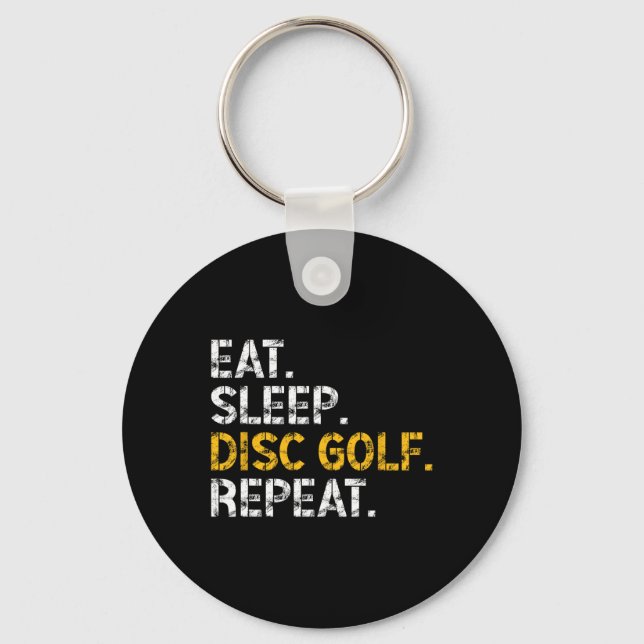 Eat Sleep Disc Golf Repeat Disc Golf Player Funny  Key Ring (Front)