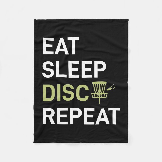Eat Sleep Disc Golf Repeat Fleece Blanket (Front)