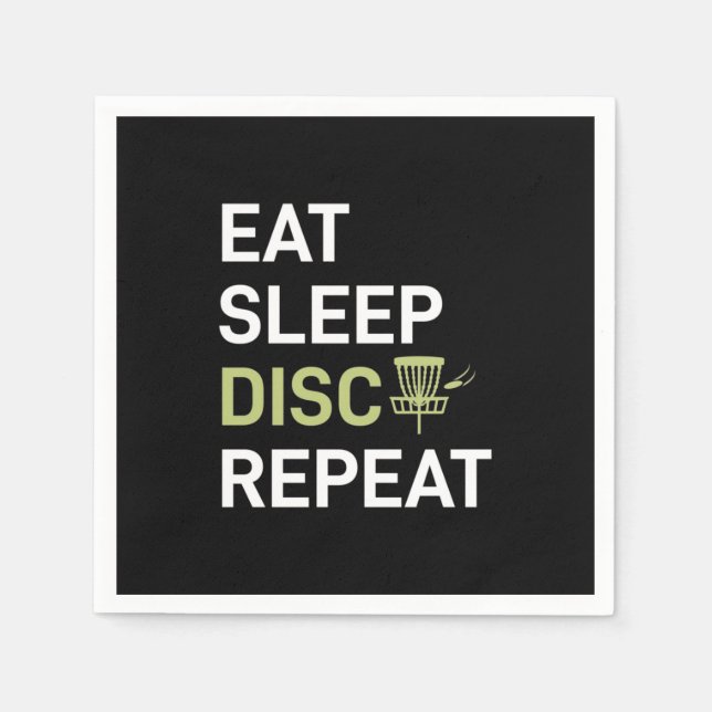 Eat Sleep Disc Golf Repeat Napkin (Front)