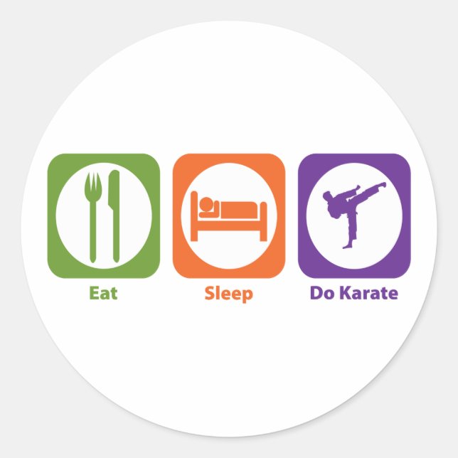 Eat Sleep Do Karate Classic Round Sticker (Front)