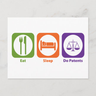 Eat Sleep Do Patents Postcard