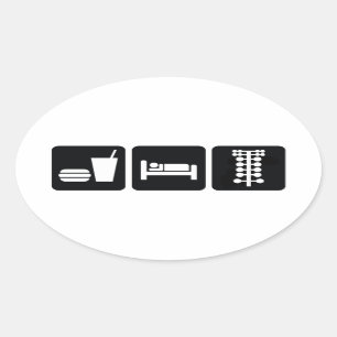 Eat Sleep Drag Race Oval Sticker