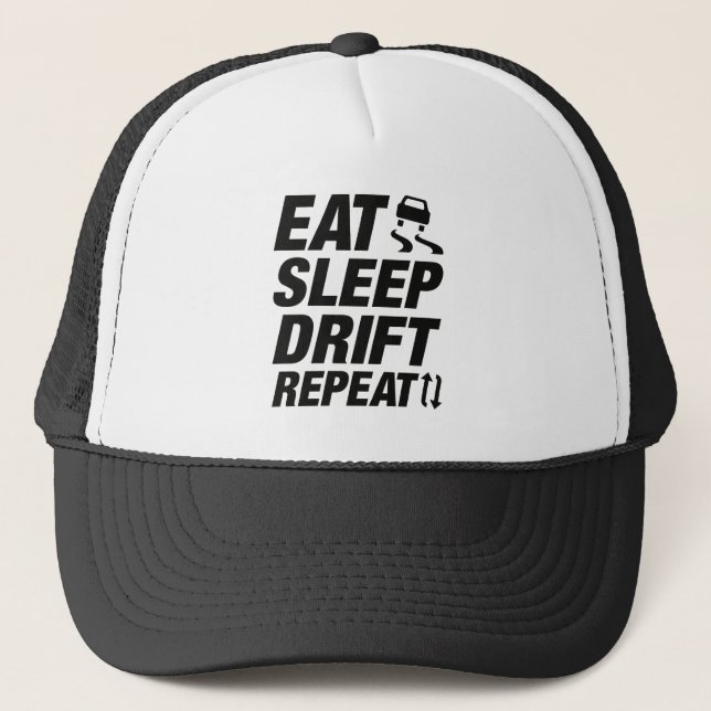 Eat Sleep Drift Repeat Trucker Hat (Front)