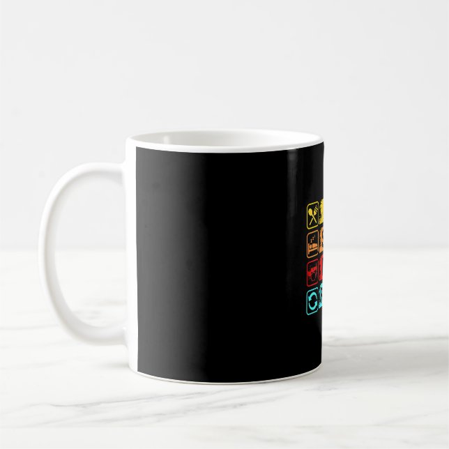 Eat Sleep Drum Repeat Funny Drummer Apparel Coffee Mug (Left)