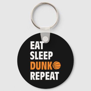 Eat Sleep Dunk Repeat Fun Basketball Bball Key Ring