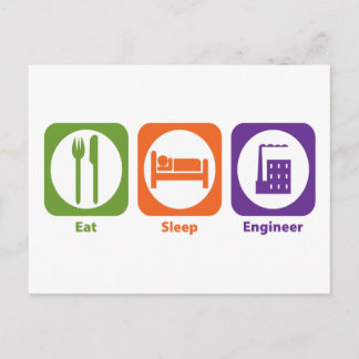 Eat Sleep Engineer Postcard