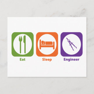 Eat Sleep Engineer Postcard