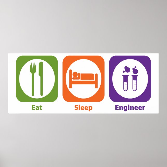 Eat Sleep Engineer Poster (Front)
