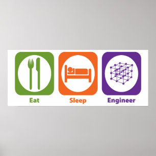 Eat Sleep Engineer Poster