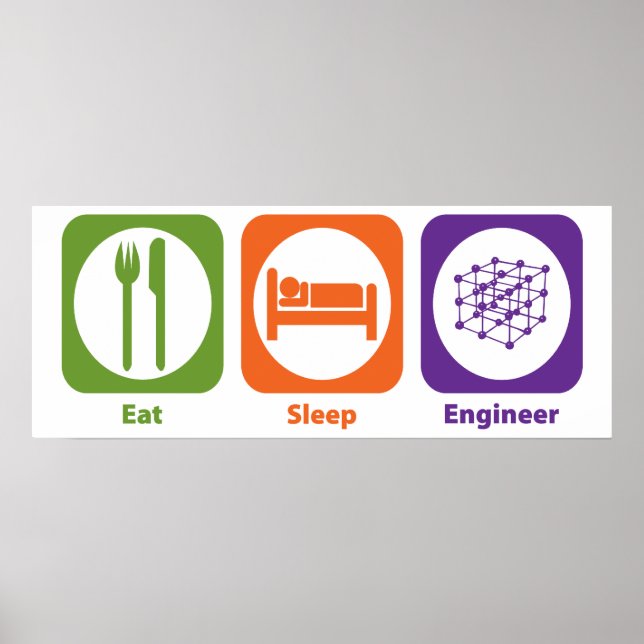 Eat Sleep Engineer Poster (Front)