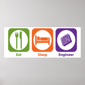 Eat Sleep Engineer Poster