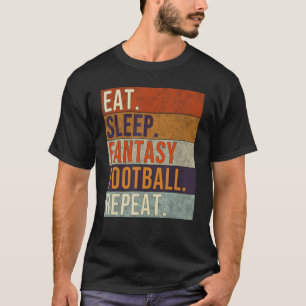 Eat Sleep Fantasy Football Lover Repeat Retro T-Shirt