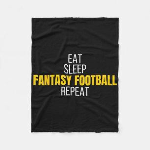 Eat Sleep Fantasy Football Repeat Vintage Draught Fleece Blanket
