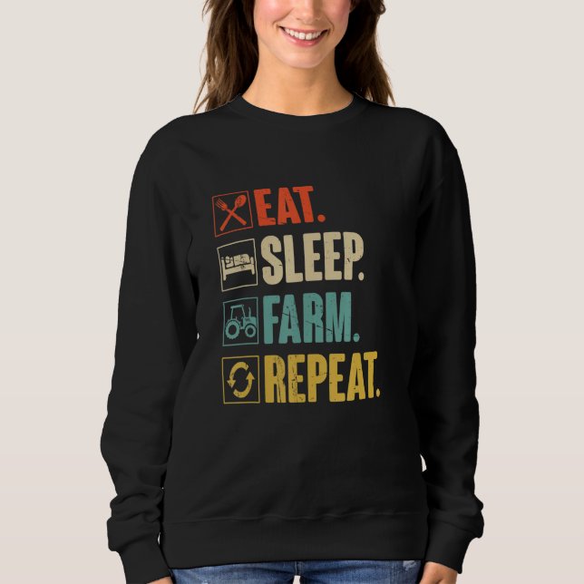 Eat Sleep Farm Repeat Farmer Sweatshirt (Front)