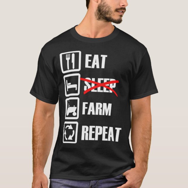 Eat Sleep Farm Repeat T-Shirt (Front)