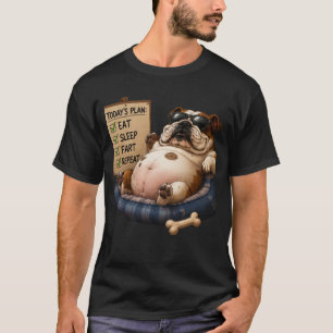 EAT SLEEP FART REPEAT FUNNY ENGLISH BULLDOG T-Shirt