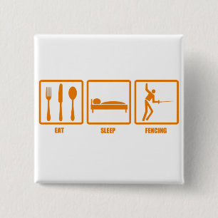 Eat Sleep Fencing 15 Cm Square Badge